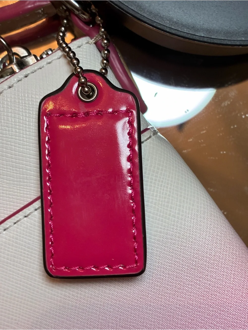 Coach Ombre Pink and Cream Leather Tote